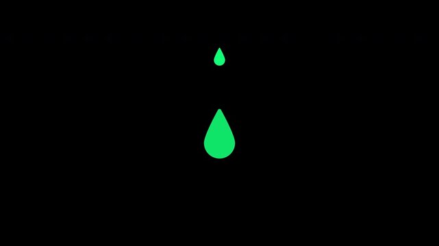 Water Drop Falling And Liquid Dripping Nature Green Animation Transparent Background Alpha Channel