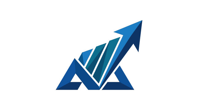 Blue Arrow Logo Design Symbol.