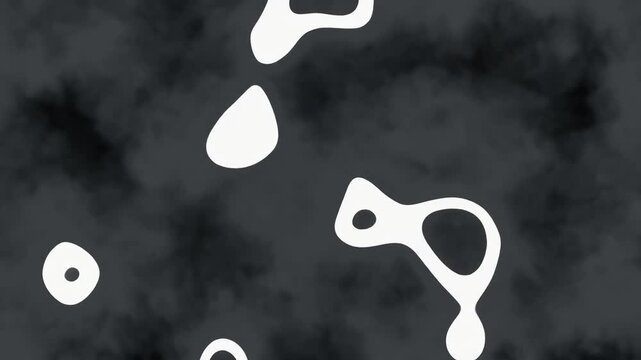 Monochromatic Smoke Evolving into Abstract Shapes, Dark Fluid Morphing Motion Background in Professional Full HD
