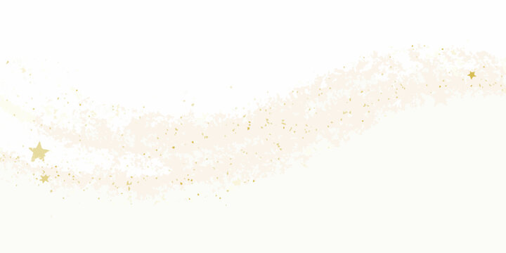Golden glitter star trail pattern with scattered sparkles on a white background starry shimmer lustre