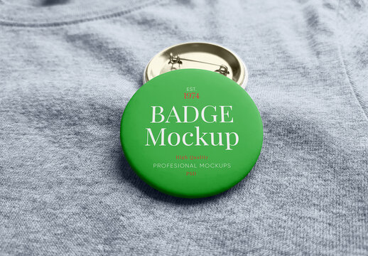 Badge on Material Mockup