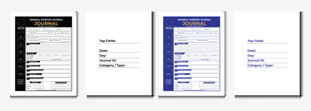 General Purpose Journal Template. Multipurpose Record Keeping Worksheet, Daily Notes Organizer, Activity Tracking Journal, Planning and Documentation Log Book for Personal and Business Use