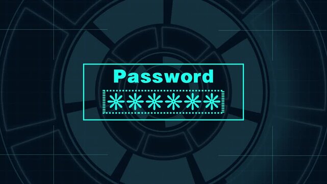Security animation runs password protection screens. Tech security animation monitors unauthorized access alerts. Safe security animation protects network system databases.