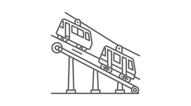 Monorail train on elevated tracks moving.