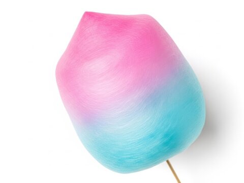 Colorful pink blue candy floss on stick sweet treat