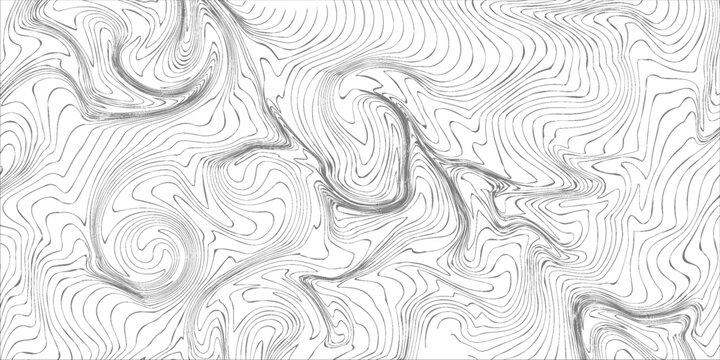 Thin curved wavy lines. black wavy lines on white background. Vector illustration