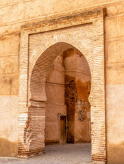 Fototapeta premium Traditional Moroccan Brick Archway in the Historic Medina of Marrakech