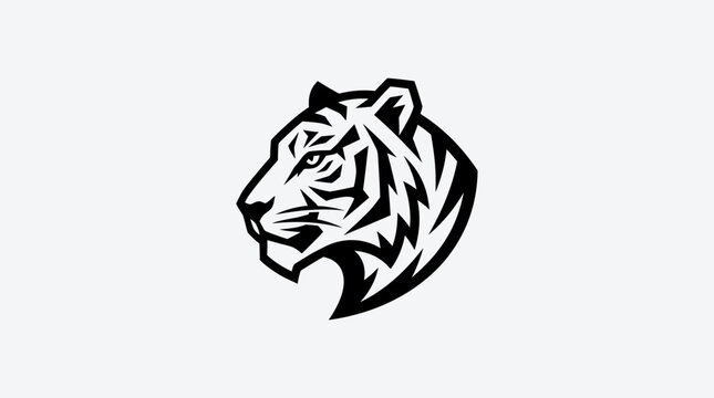 Black and white tiger head.