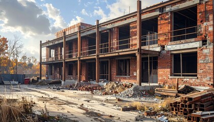 Fototapeta premium Building Construction Site. (1)