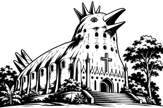 Chicken Church is a building where Christians pray, located in Karangrejo Village, Borobudur District.