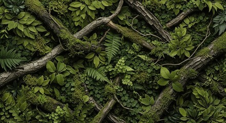 Naklejka premium Greenery foliage forest texture