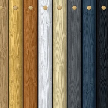 Wood paneling with various colored planks and pinheads
