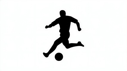 Obraz premium Silhouette of a person running with a soccer ball.