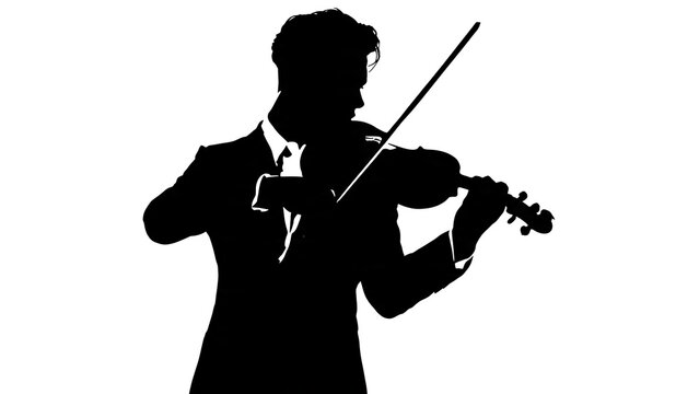Saxophonist playing jazz music in silhouette against white background.