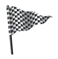 Naklejka premium Waving Checkered Racing Flag Vector Sports Competition Icon