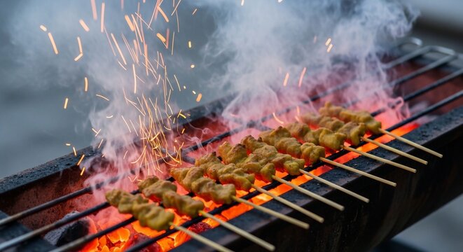 Grilled meat skewers