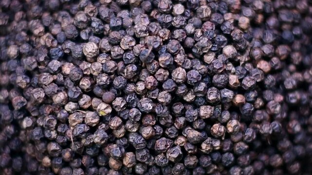 Black Peppercorns Texture Full Frame Whole Pepper Seeds Background