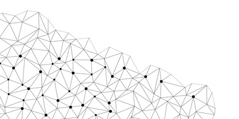 Technology abstract white digital background of connected dot with black line .many squares and rectangle shapes .Internet connection network high digital technology with connecting points and © Husni