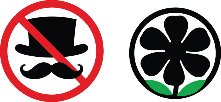 Prohibition gentleman icon and flower nature symbol vector illustration artwork