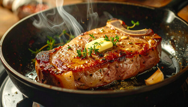 Grilled steak pan preparation