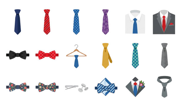 Collection of various neckties and bowties