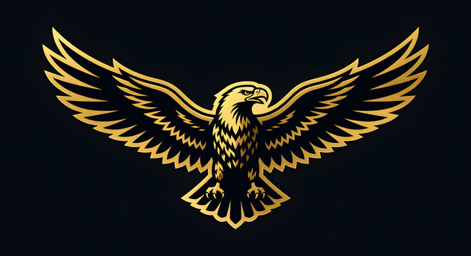 Golden eagle mascot logo design, powerful bird of prey emblem