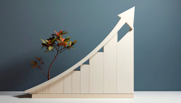 Growth arrow and plant concept