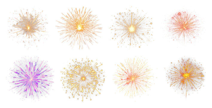 PNG Vibrant colorful fireworks display on transparent background