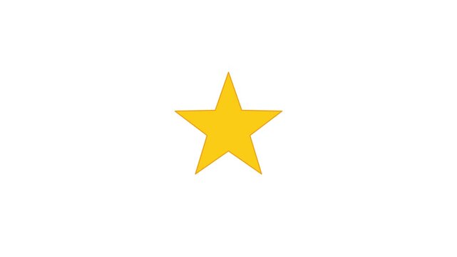 Animated Glowing Yellow Star Shining on White Background