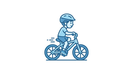Fototapeta premium Boy Riding a Bicycle Outdoors Freely.