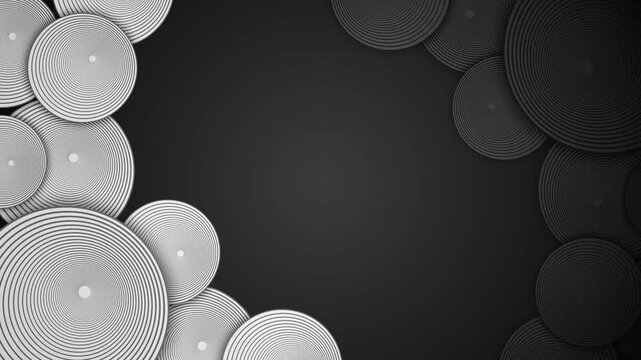 Abstract pale concentric circle border framing a center with soft shadows and a clean modern look animation