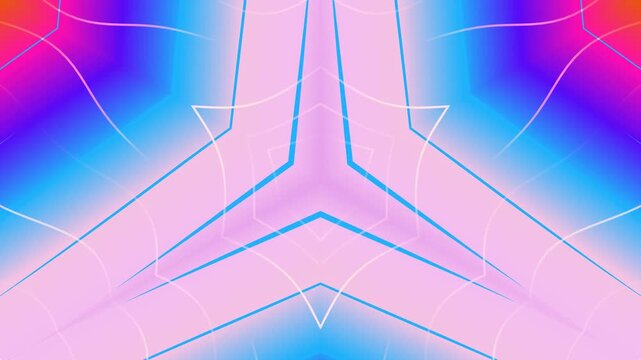 Colorful kaleidoscopic animation with rotating geometric star patterns