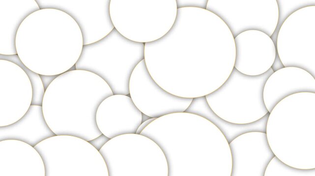 Abstract background of overlapping paper circles with soft shadows and a clean minimal look animation