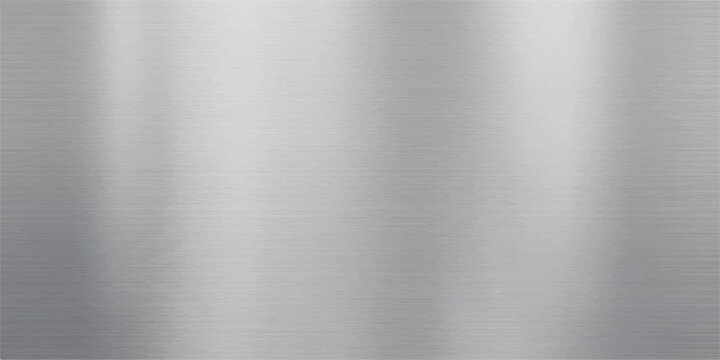 Brushed Stainless Steel Texture Background: Silver Metallic Surface with Vertical Light Reflection