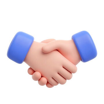 3d cartoon style handshake icon for business agreement