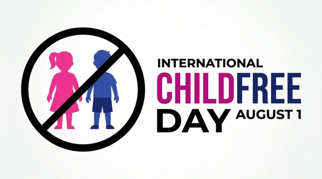 International childfree day logo on isolated white background