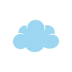 Fototapeta premium Simple blue cloud vector icon illustration.