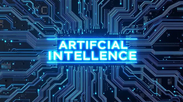 Circuit board with artificial intelligence text