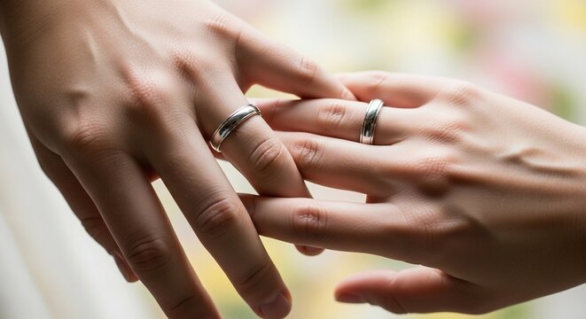 Hands with wedding rings