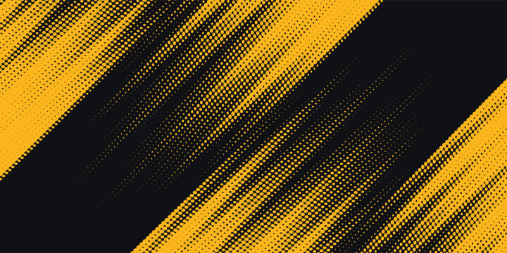 Golden yellow dot gradient corners over a nearly black field with sleek diagonal framing colorful digital artwork eps10