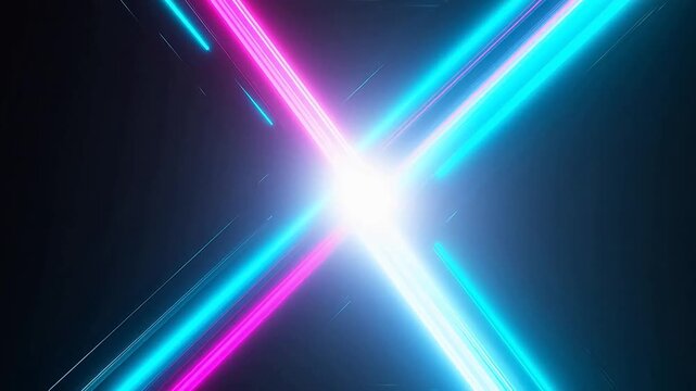 Neon light lines forming X shape