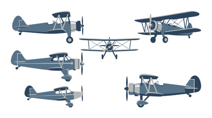 Vintage Biplane Vector Collection © Dodol Creative Stock