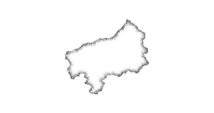 Sketch Esmeraldas outline map animation - smooth progressive reveal