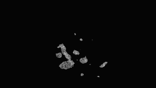 Sketch Galapagos outline map animation - smooth progressive reveal