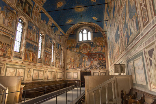 Scrovegni Chapel with Giotto frescoes. Padua, Veneto, Italy.