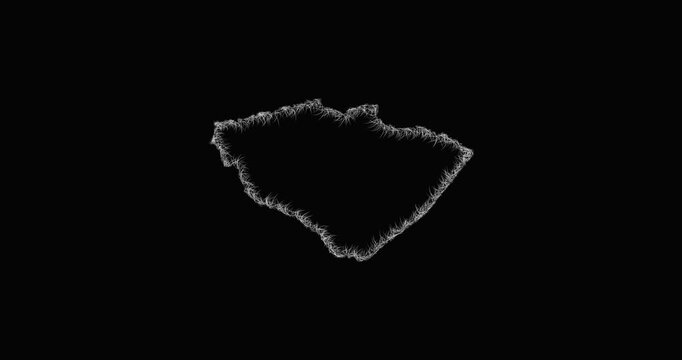 Sketch Pastaza outline map animation - smooth progressive reveal