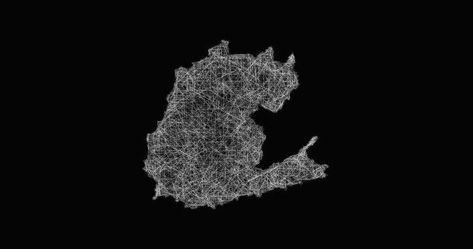 Sketch Napo outline map animation - smooth progressive reveal