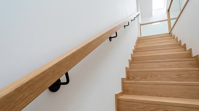 Modern Wooden Stair Handrail Installation for Safe Interior Design