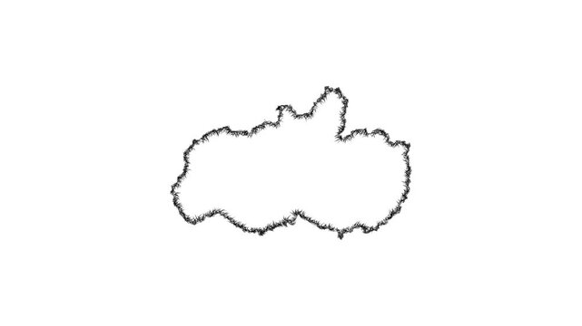 Sketch Tungurahua outline map animation - smooth progressive reveal