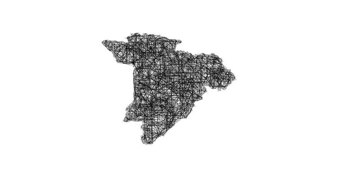 Sketch Santo Domingo de los Tsachilas outline map animation - smooth progressive reveal